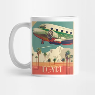 Egypt Plane Vintage Travel Art Poster Mug